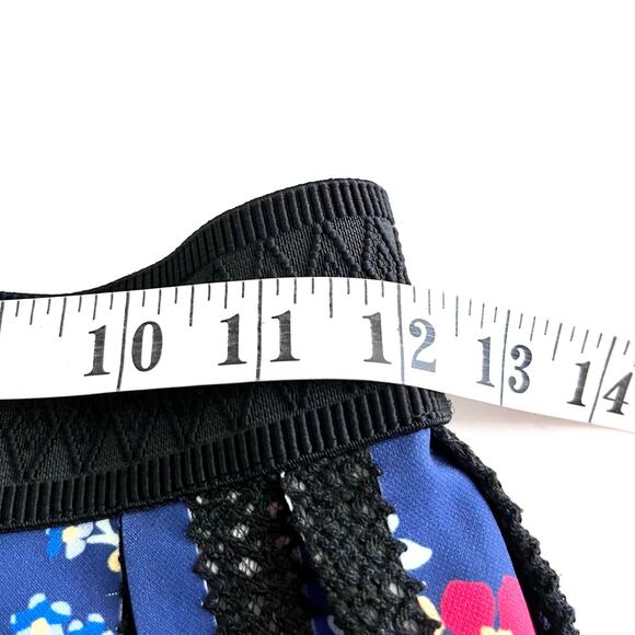 J.Peterman Embroidered Floral Pleated Lace Trim Midi Skirt Blue Women's Size 2 - Picture 8 of 9